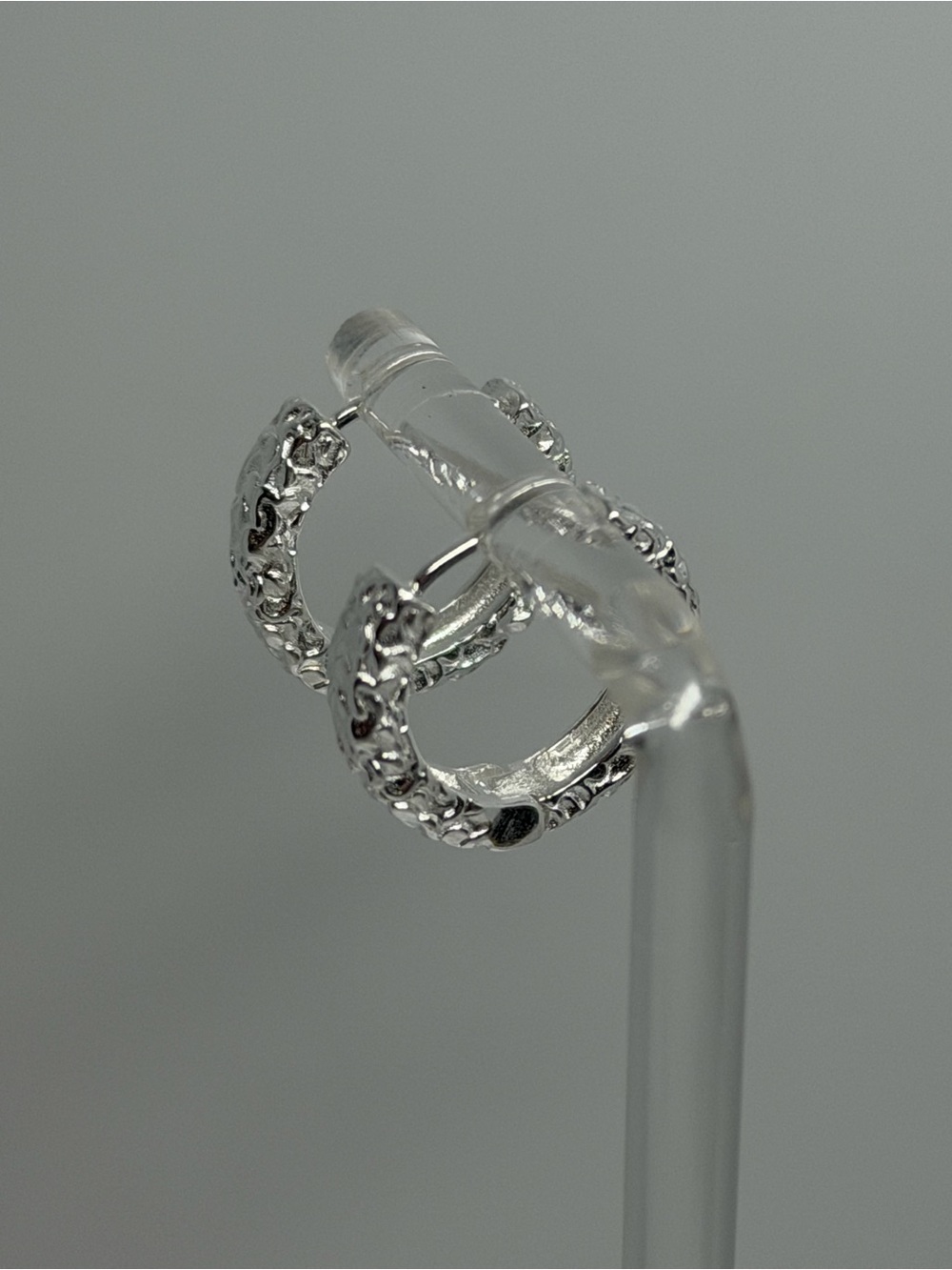 925 Sterling Silver stamped huggies  Hoops Earrings for unisex- For Sale ! - Picture 3 of 9